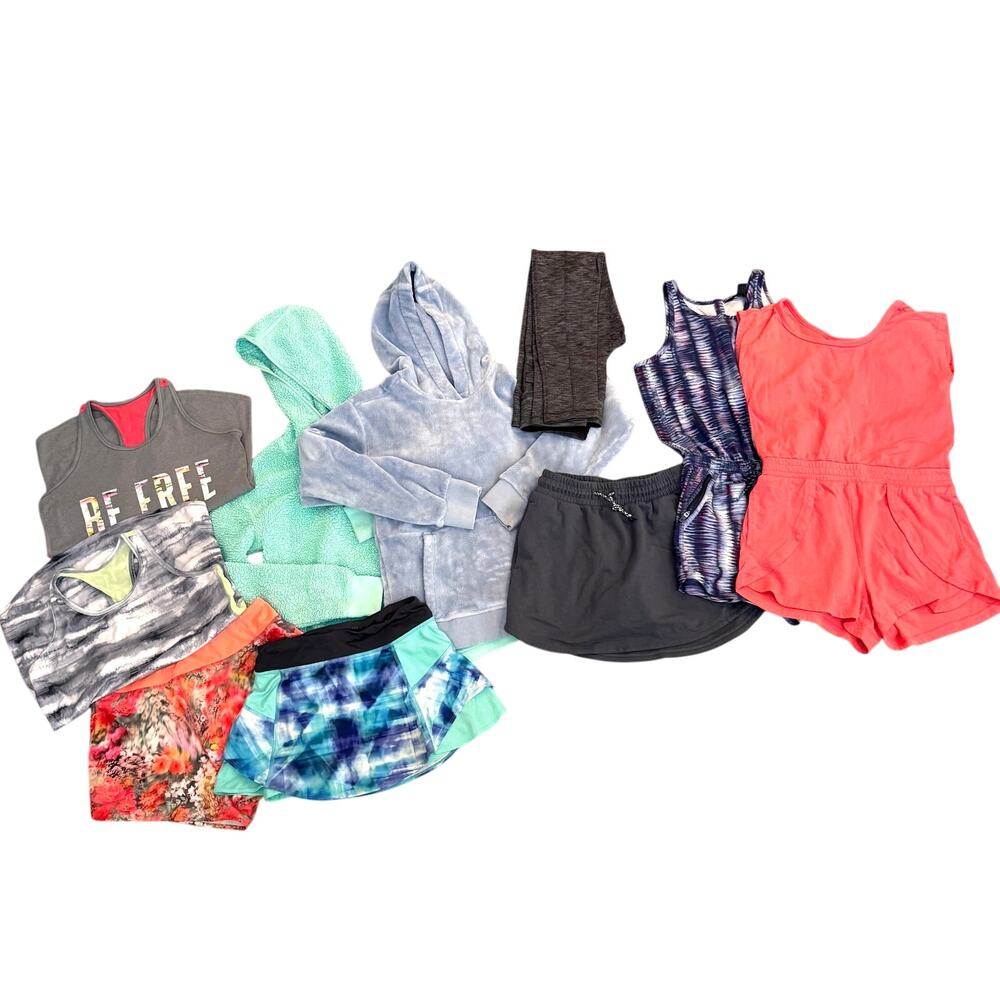 Athelta Girl LOT Active Wear Shorts Sweatshirts Tanks Skorts Rompers Large 10-12
